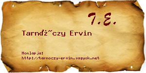 Tarnóczy Ervin névjegykártya