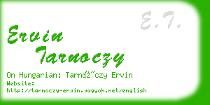 ervin tarnoczy business card